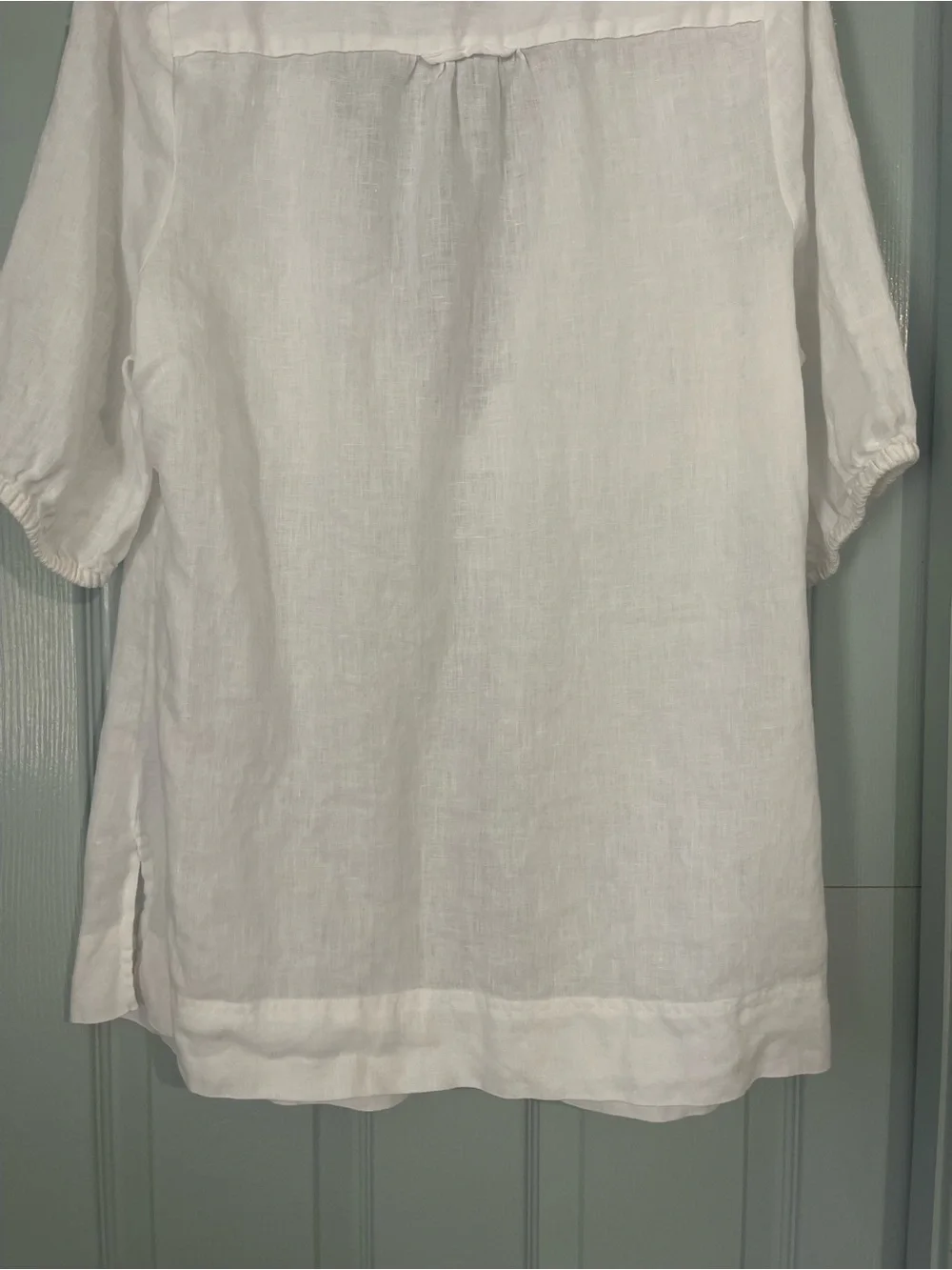 Lane Bryant White Pintuck V-Neck Tunic Top